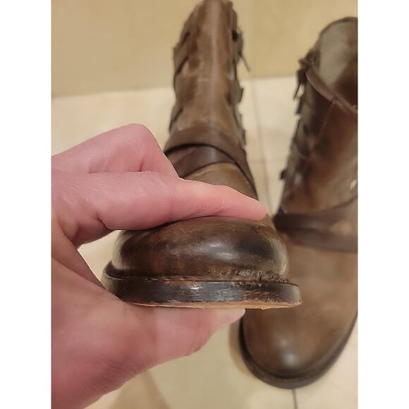 Freebird By Steven Sammi Brown Leather Ankle Boots Size 8 - Picture 14 of 14